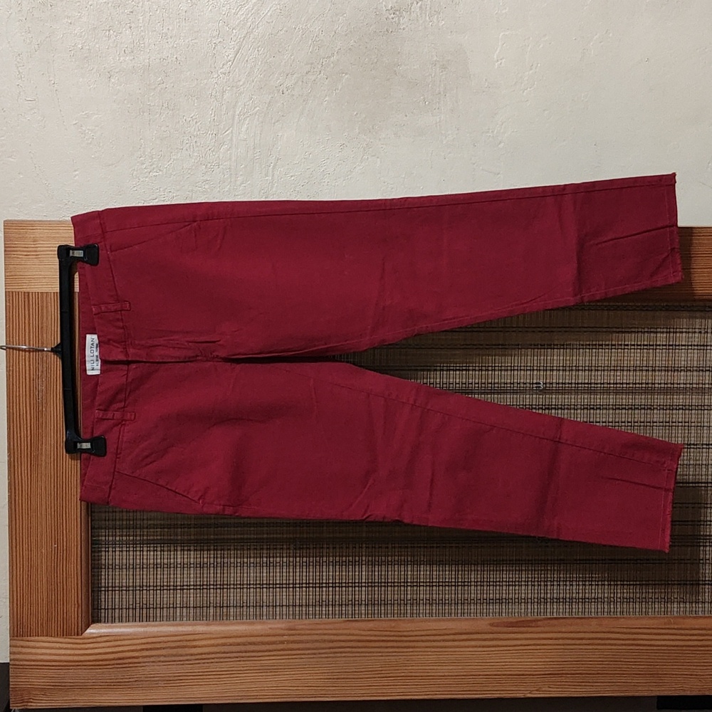 Nili Lotan red pants 4 cotton slim straight